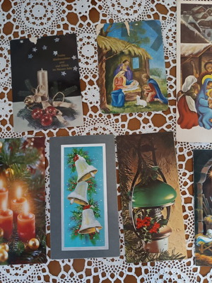 Vintage greeting cards used, pack
