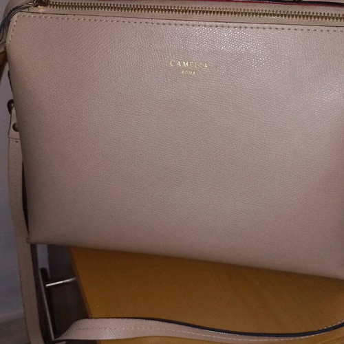 Camelia Roma leather women's bag used, beige