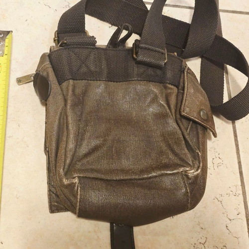 Men's canvas vintage messenger bag, beige brown