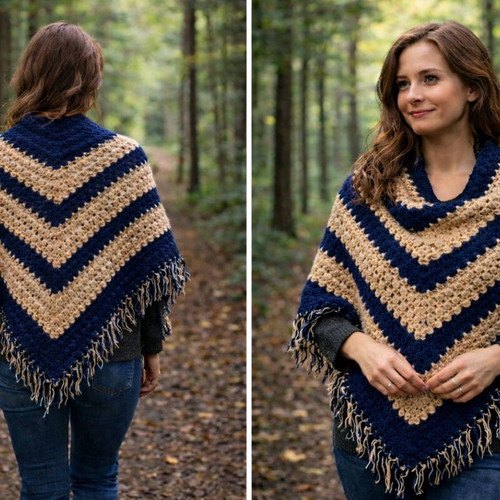 Scarf new, handmade, blue and yellow