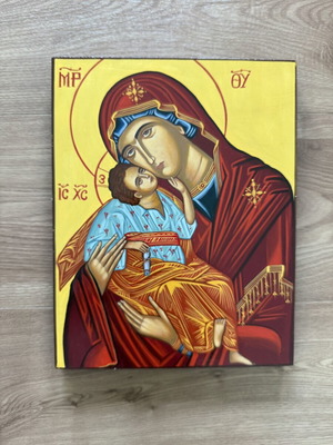 Handmade Byzantine icon of Virgin Mary