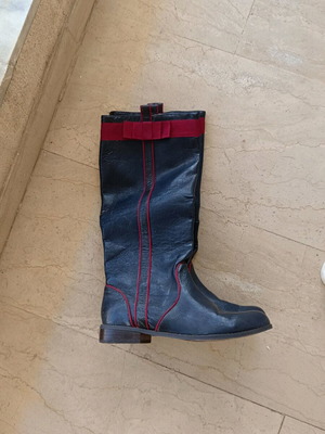 Mellow Yellow leather boots used, dark blue with burgundy, size 39