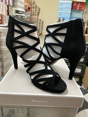 Tamaris sandals new black with 10cm heel size 41