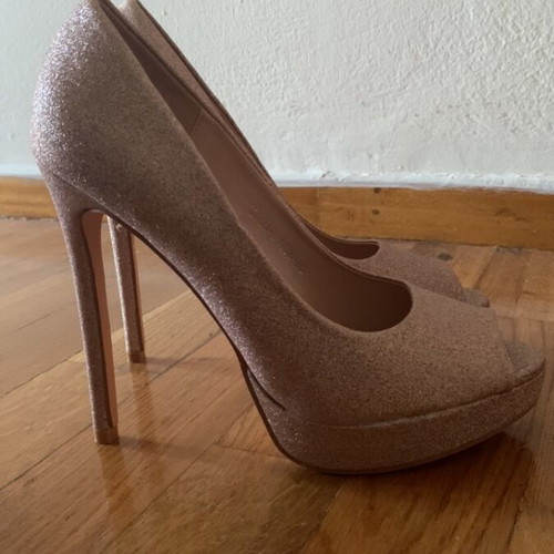 Peep toe shoes unique shine new, size 39