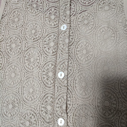 Blouse like new with coral buttons, beige, sizes S and M