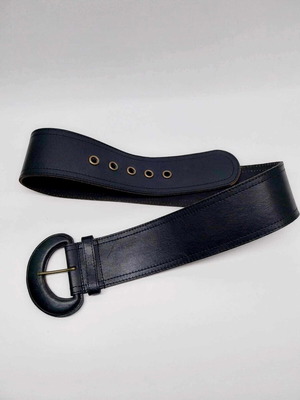 Saddler leather belt black, like new, very wide