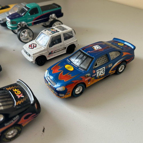 Toy cars 1/43 and 1/32 used, metallic racing and Suzuki models