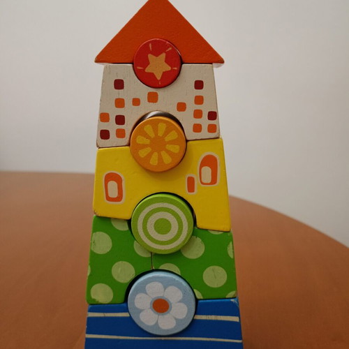 Wonderworld Tower Block wooden educational toy used