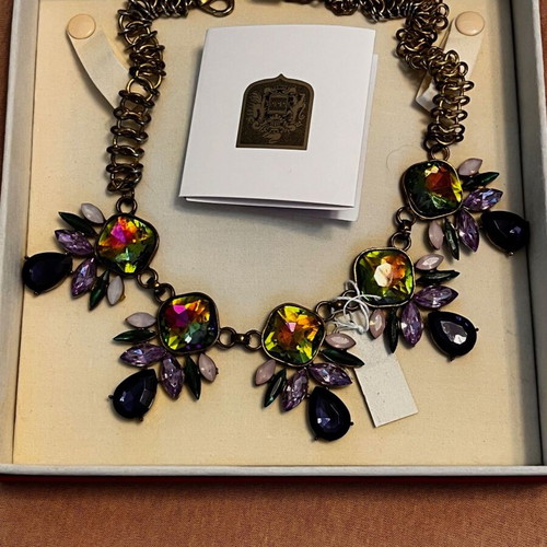 Faux Bijoux Majorica multicolor necklace used with box