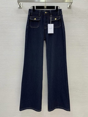 Celine dark blue wide-leg jeans size S new