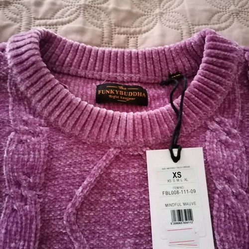 Funky Buddha pullover new, size XS, pink-purple