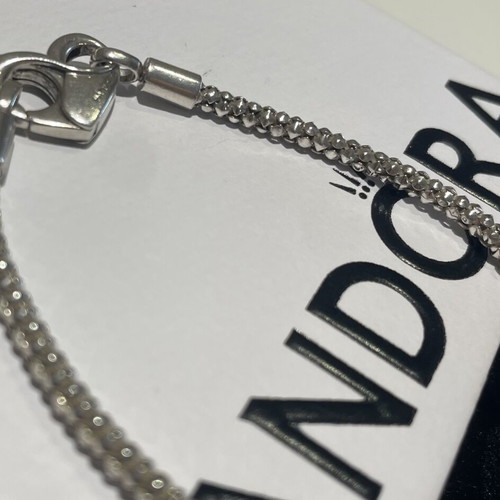 Pandora bracelet with chain and studs, silver
