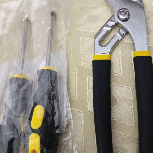 Tools screwdrivers and gas pliers new, set of 3 pieces