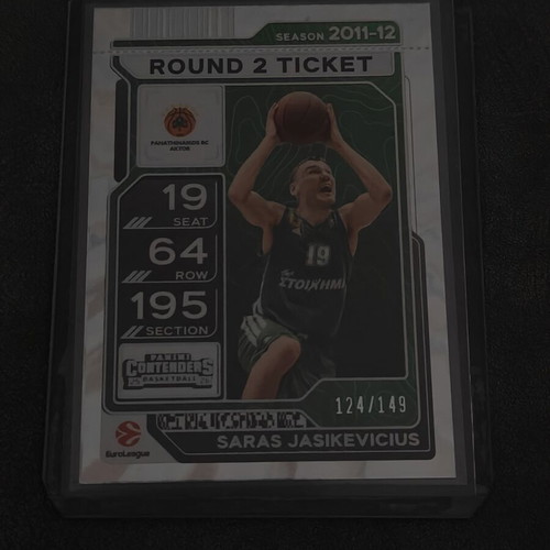 Saras Jasikevicius Round 2 Ticket Panini Contenders EuroLeague 2025-26 like new