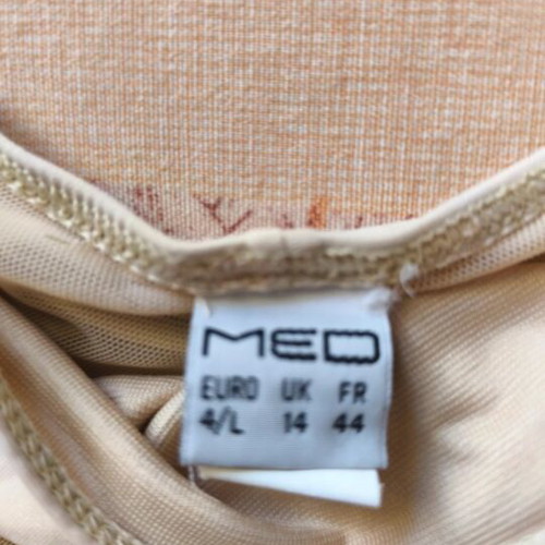 Women's swimsuit Med used, beige and gold, size L