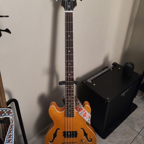 Harley Benton HB-50 Vintage Orange WB50 Semi-Hollow Bass
