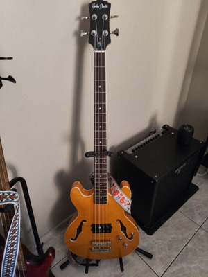 Harley Benton HB-50 Vintage Orange semi-hollow bass like new