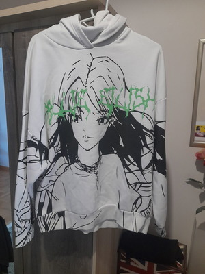 Billie Eilish Bershka sweatshirt used, small, oversized, white