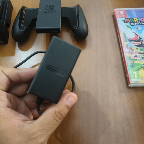 Nintendo Switch OLED white with Mario and Rabbids Kingdom Battle game