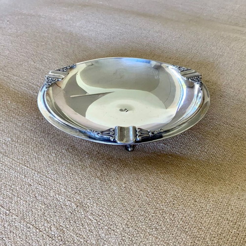 Silver ashtray 925 used with 3 carved legs