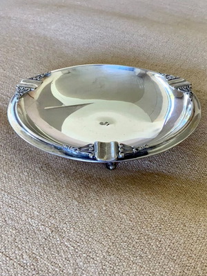 Silver ashtray 925 used with 3 carved legs