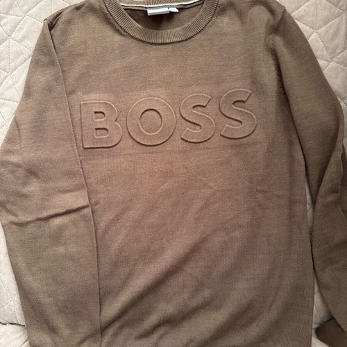 Boss long-sleeve brown shirt for boys like new, 100% cotton