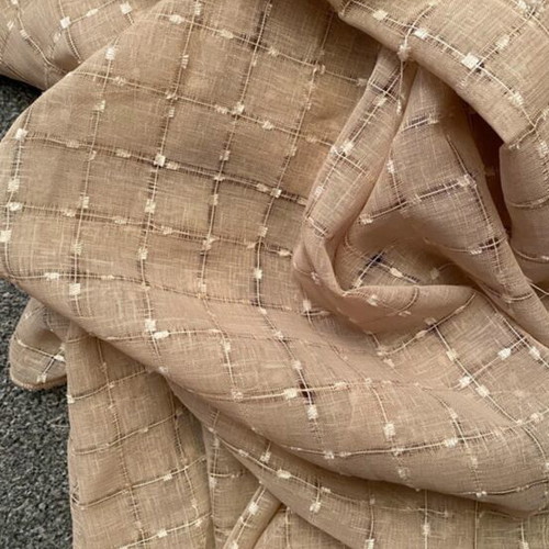 Rustic cream curtains and drapes set used, 2 pieces