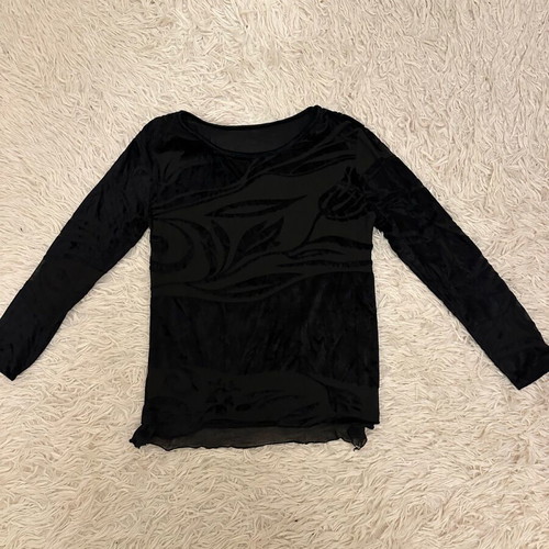 Velvet mesh blouse used, black, sizes M and L