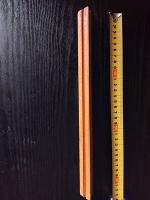 Wooden triangular vintage ruler used, design from 1960