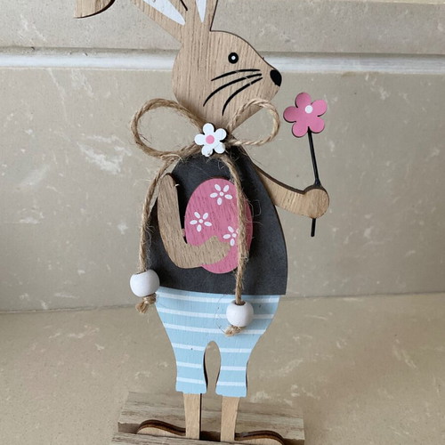 Easter handmade bunny new, woodcutting, height 23 cm