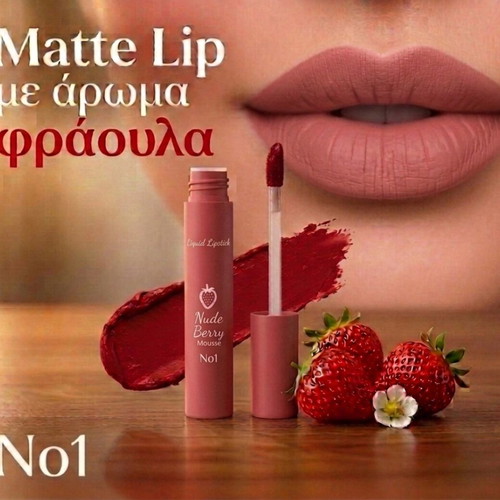 Matte lip with strawberry scent