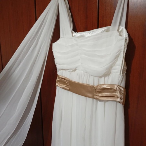 Luxury dress new from muslin and silk white