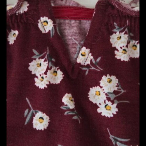 Burgundy floral off-the-shoulder women's bodysuit