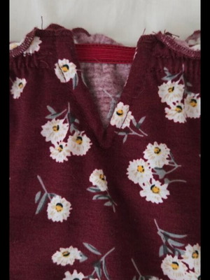 Burgundy floral off-the-shoulder women's bodysuit