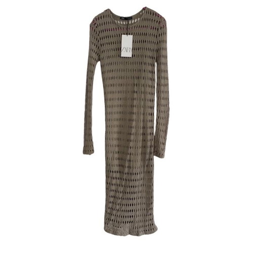 Zara midi mesh dress new, beige