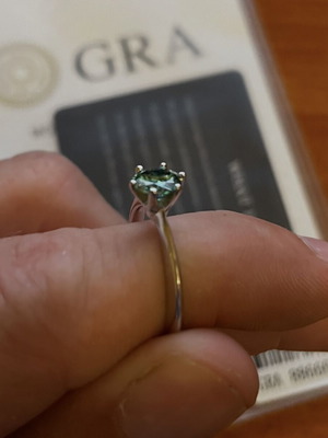 Silver Moissanite Solitaire Ring 1.00 Carat New With Certificate