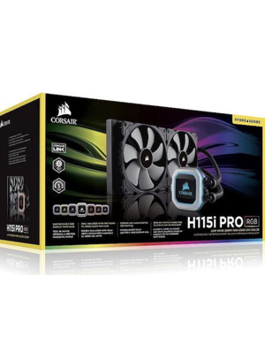 Corsair H115i Pro RGB CPU Liquid Cooler dual 140mm fans like new
