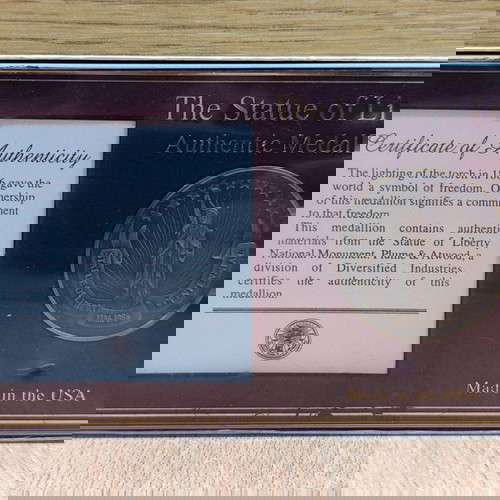 Αυθεντικό επετειακό μενταγιόν Άγαλμα της Ελευθερίας 1886-1986