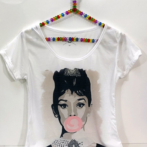 Audrey Hepburn Pop Art T-shirt new, 100% polyester, crop circle