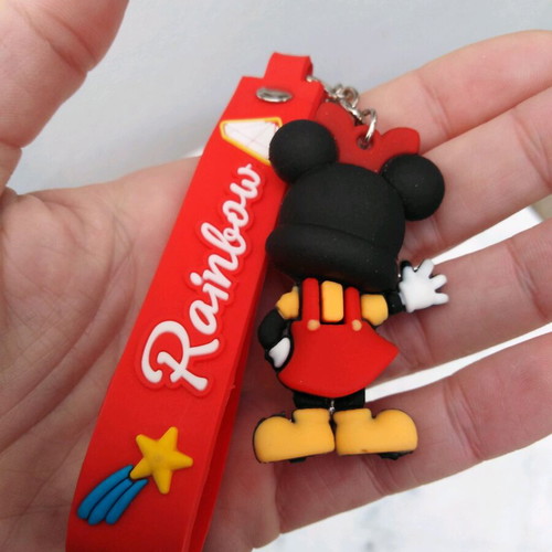 Mini keychain new, soft plastic, black and red