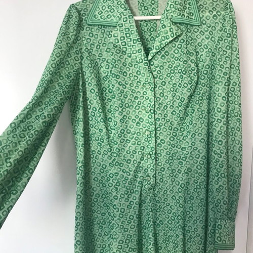 Vintage dress like new, custom made, green satin XXL