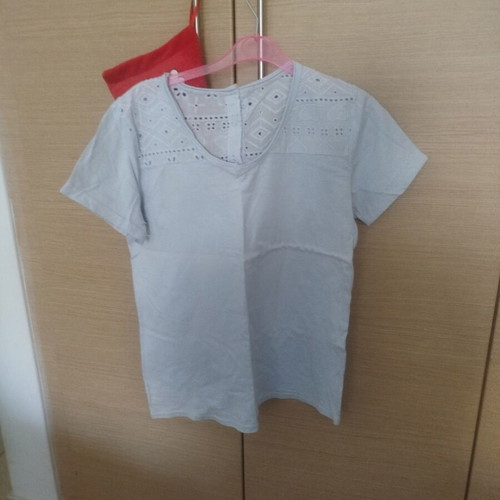 Cotton short-sleeve summer shirt turquoise one size new from Italy