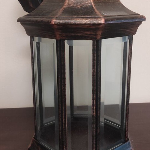 Outdoor Lantern Lamp made of Aluminum and Glass, Copper Color