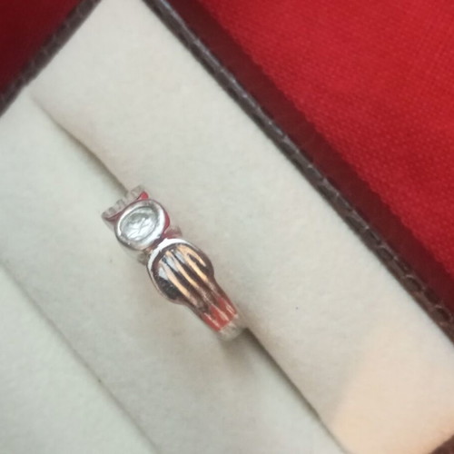 Silver solitaire ring 925 with zirconia