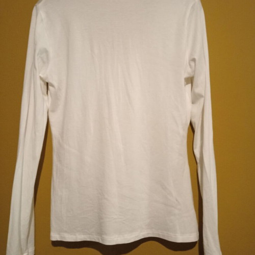 Women's Secret long-sleeve sleepwear top, white with colorful design, size UK 10 EUR 38