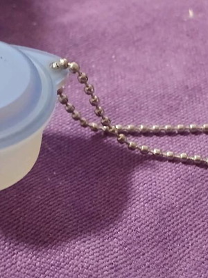 Tupperware keychain used, collectible, blue
