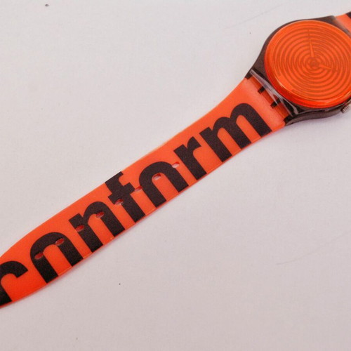 Swatch GM139 Conform vintage watch used, neon orange