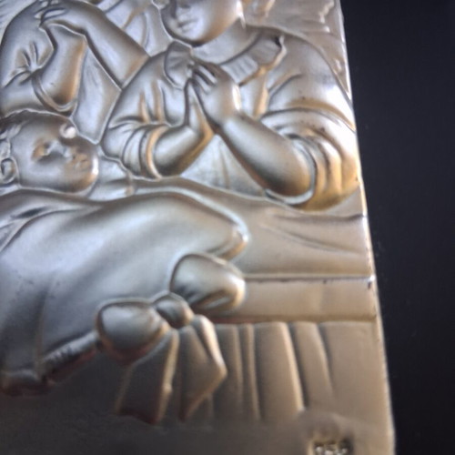 Silver Guardian Angels embossed icon 950