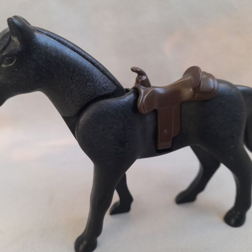 Playmobil black horse used with saddle
