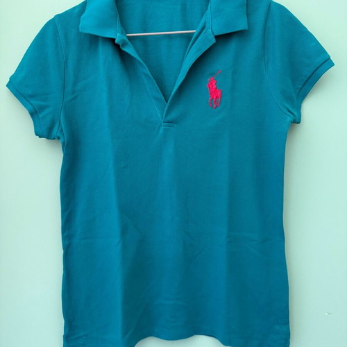 Polo Ralph Lauren turquoise short-sleeve polo shirt used, size M